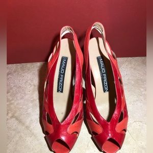 Red Maud Frizon pumps.  Vintage size 39 (8 us)